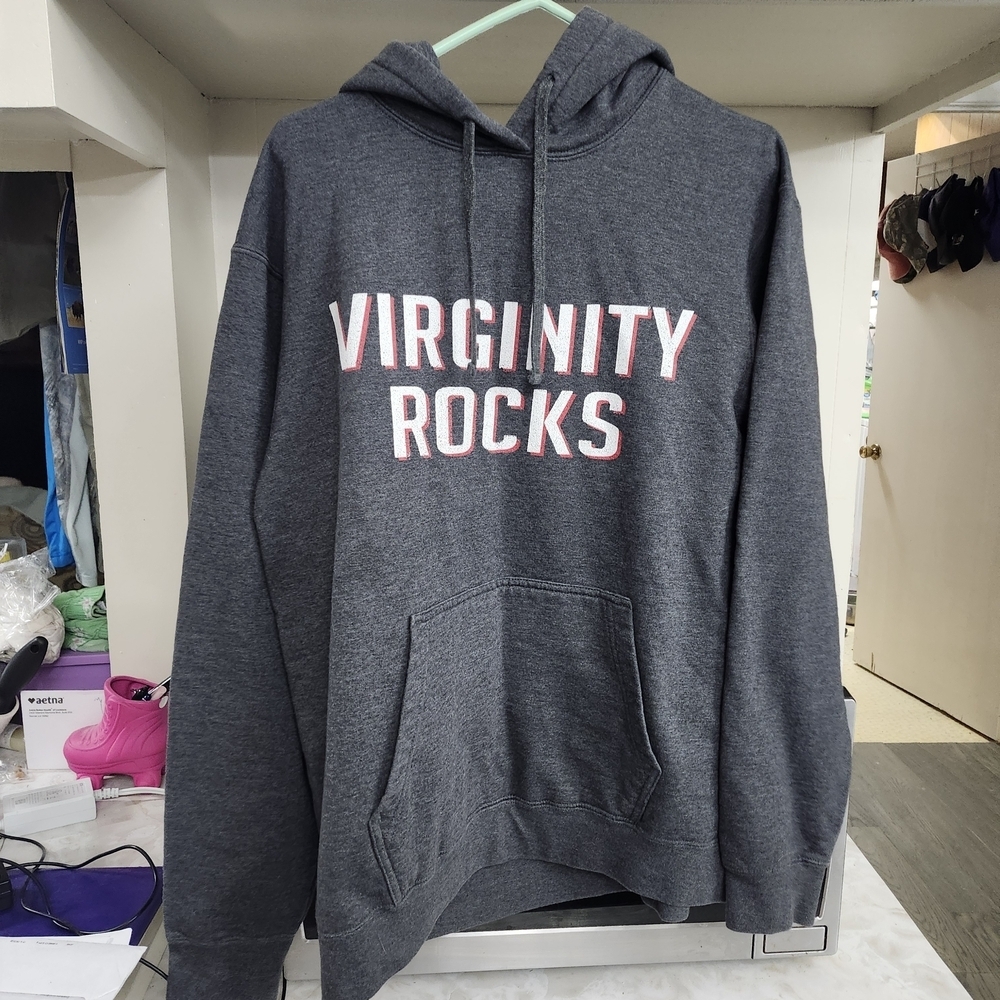 Port and Company Dark Gray Virginity Rocks Hoodie